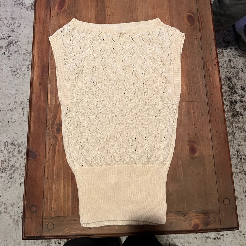 Cache Buttercream Sleeveless Open Weave Vest - image 1